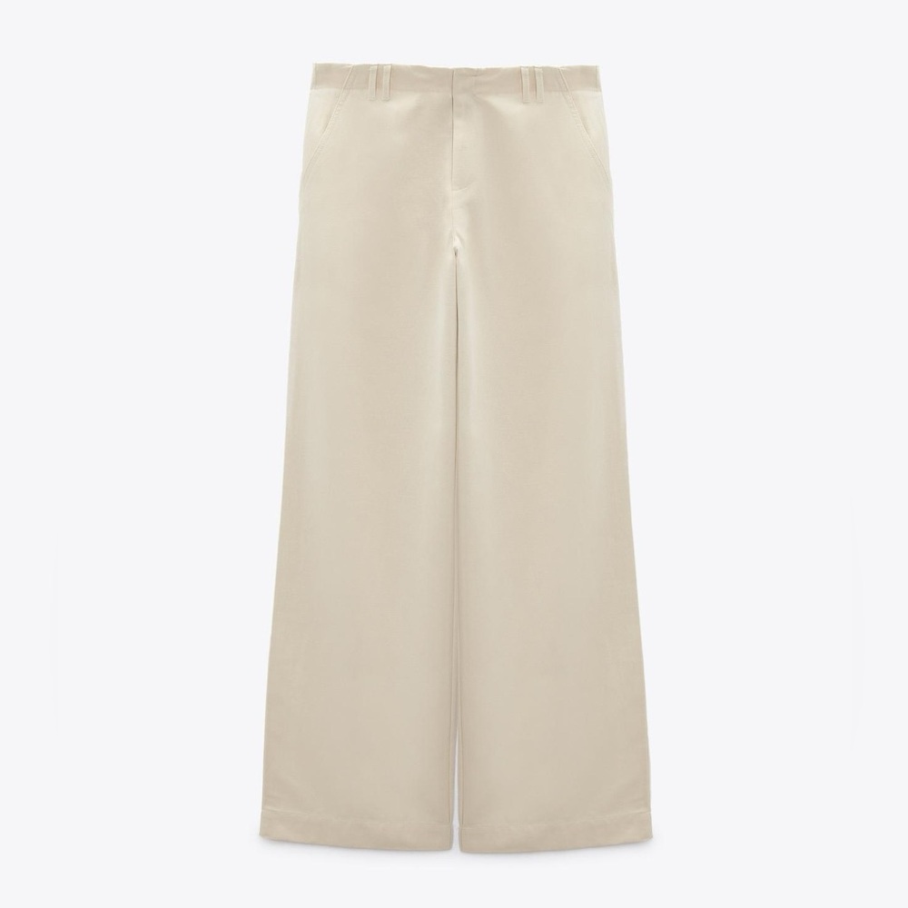 NWT Zara Linen Blend Beige Trousers